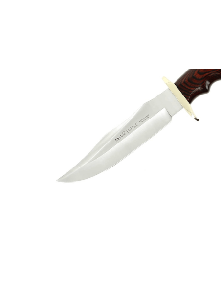 Muela Bufalo 9258 knife 17 cm stainless steel blade red stamina handle + leather sheath