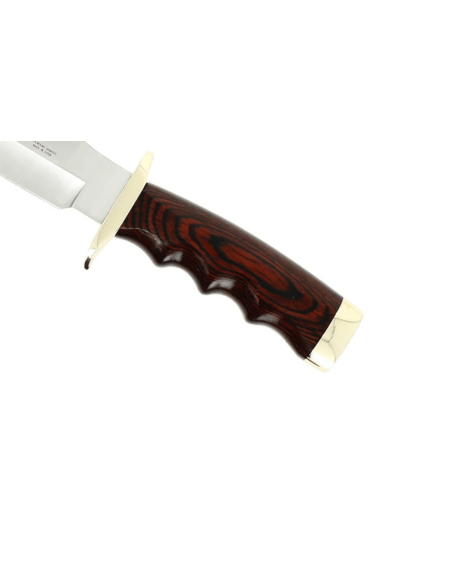 Muela Bufalo Messer 9258 mit 17 cm Klinge aus rostfreiem Stahl und rotem Staminagriff + Lederetui