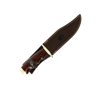 Muela Bufalo 9258 kniv 17 cm blad i rustfritt stål rødt staminahåndtak + skinnslire 2