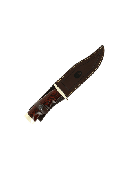 Muela Bufalo 9258 kniv 17 cm blad i rustfritt stål rødt staminahåndtak + skinnslire