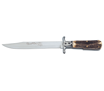 Fox Special Hunter 648 fällkniv 11cm äkta hjorthandtag + läderslida