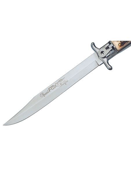 Fox Special Hunter 648 folding knife 11cm genuine deer handle + leather sheath