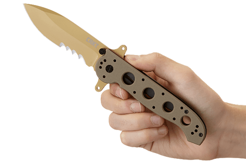M21-14DSFG Navaja plegable CRKT con mango G10 camuflaje desierto de 13cm