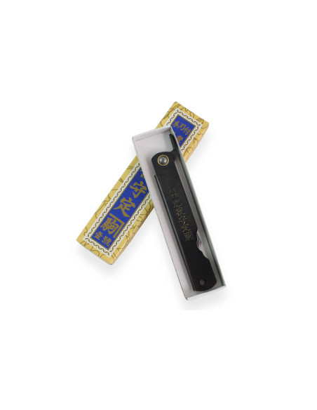 Taschenmesser Higonokami Kanetsune Klinge 7cm Stahlgriff schwarz