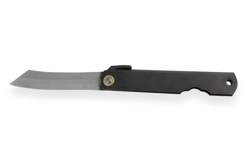 Taschenmesser Higonokami Kanetsune Klinge 7cm Stahlgriff schwarz