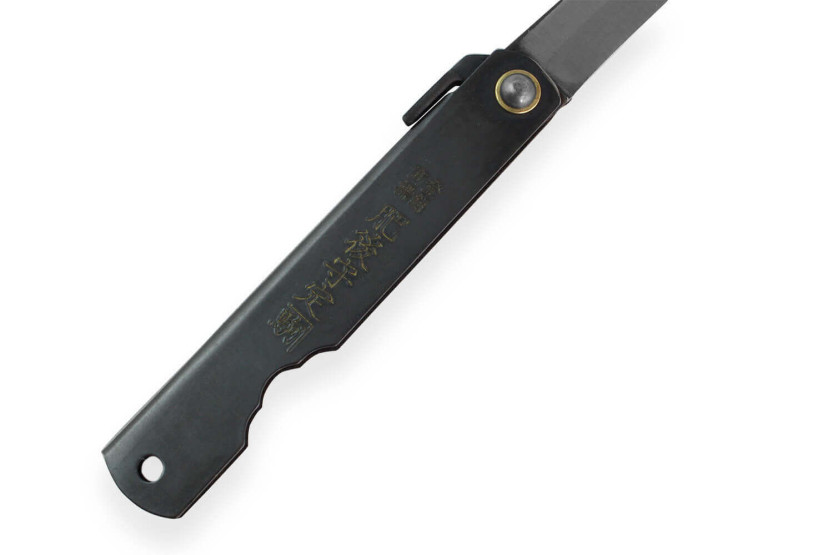 Taschenmesser Higonokami Kanetsune Klinge 7cm Stahlgriff schwarz