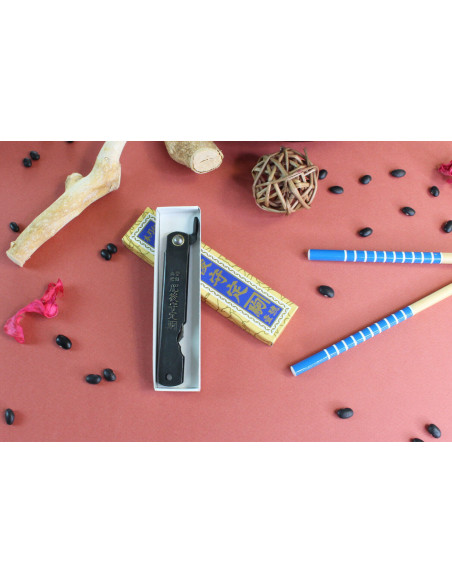 Taschenmesser Higonokami Kanetsune Klinge 7cm Stahlgriff schwarz