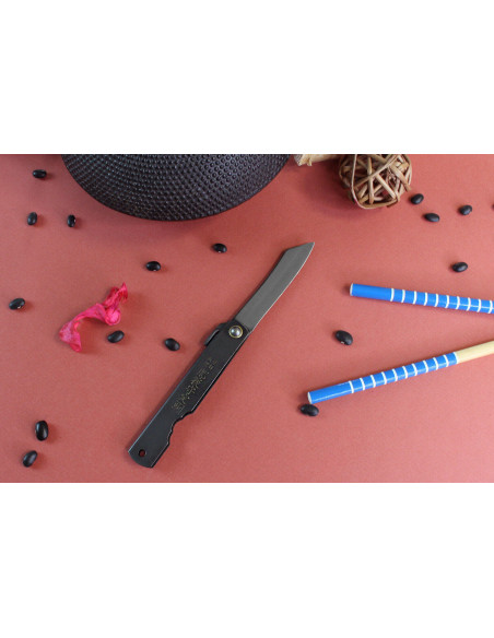 Taschenmesser Higonokami Kanetsune Klinge 7cm Stahlgriff schwarz