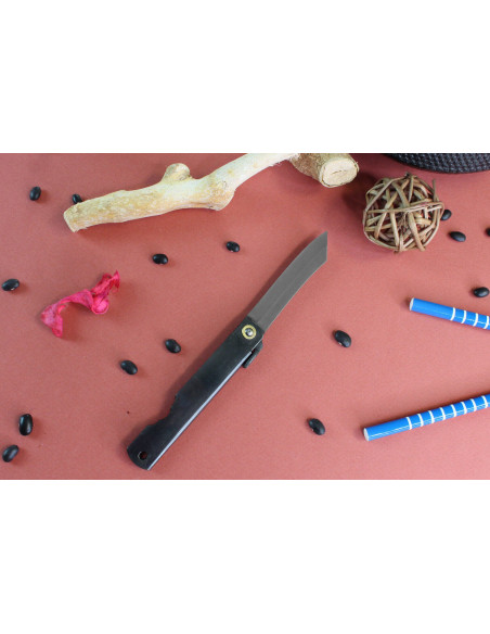 Taschenmesser Higonokami Kanetsune Klinge 7cm Stahlgriff schwarz