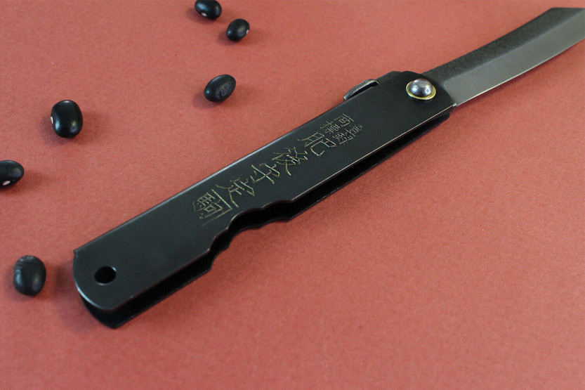 Taschenmesser Higonokami Kanetsune Klinge 7,5cm Stahlgriff schwarz