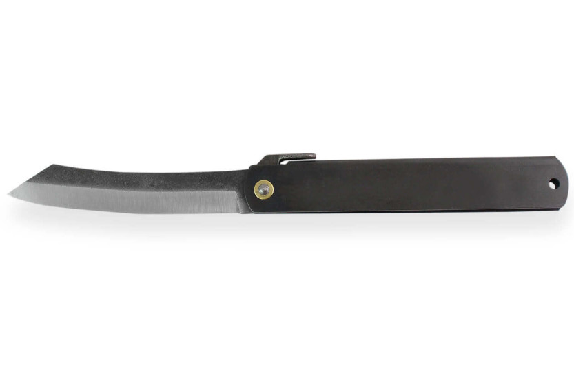 Canivete Higonokami Kanetsune Lâmina de 9,5 cm Cabo de aço preto