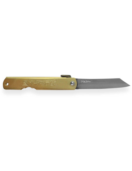 Navaja Higonokami Kanetsune 7.5cm hoja mango latón