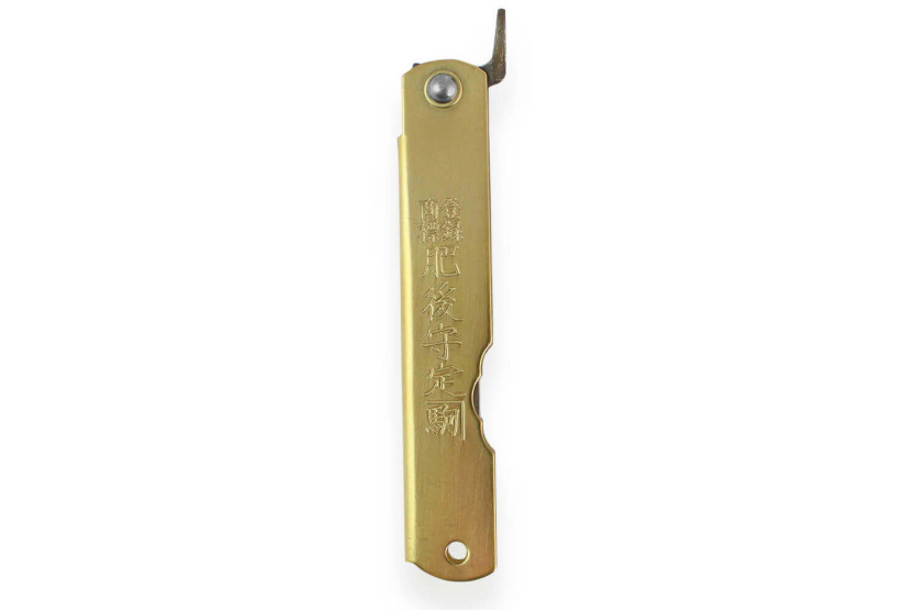 Navaja Higonokami Kanetsune 7.5cm hoja mango latón