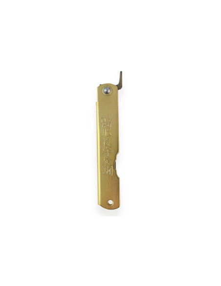 Navaja Higonokami Kanetsune 7.5cm hoja mango latón
