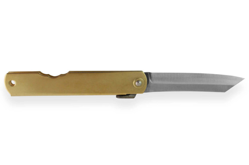 Navaja Higonokami Kanetsune 7.5cm hoja mango latón