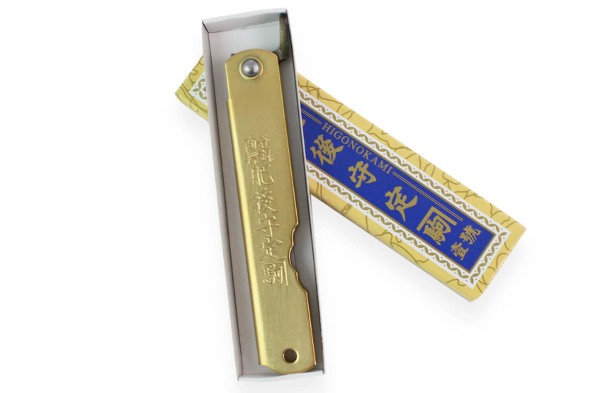Higonokami Kanetsune lommekniv 7,5 cm klinge messinghåndtag
