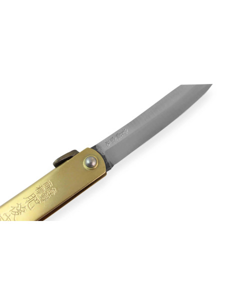Navaja Higonokami Kanetsune 7.5cm hoja mango latón
