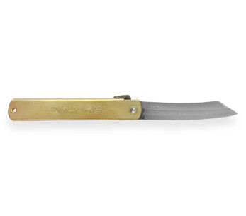 Coltello tascabile Higonokami Kanetsune lama da 9 cm manico in ottone