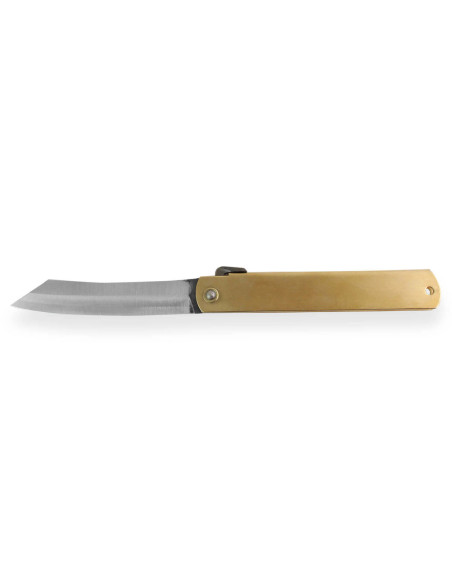 Coltello tascabile Higonokami Kanetsune lama da 9 cm manico in ottone