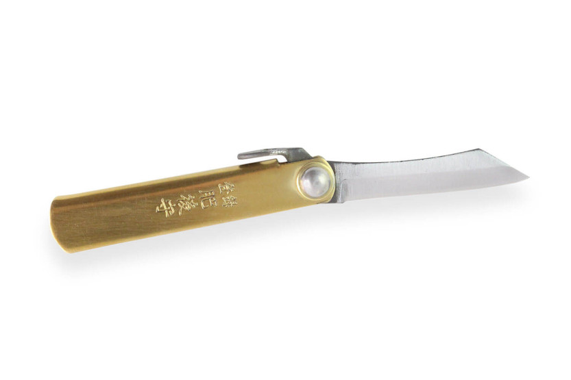 Taschenmesser Higonokami Kanetsune 4cm Stahl SK-5 Messinggriff