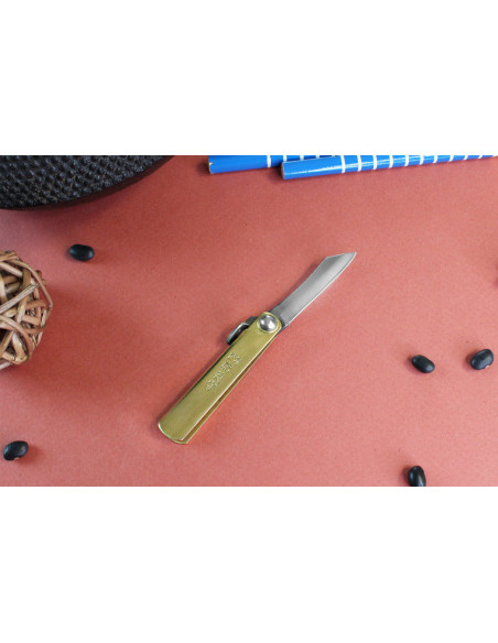 Taschenmesser Higonokami Kanetsune 4cm Stahl SK-5 Messinggriff