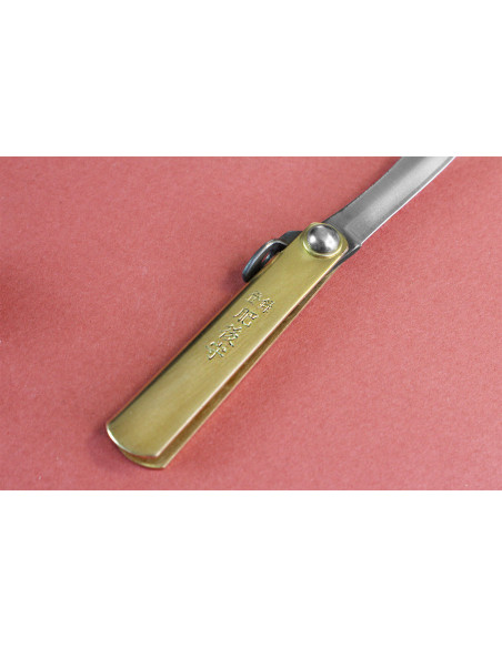 Taschenmesser Higonokami Kanetsune 4cm Stahl SK-5 Messinggriff