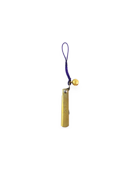 Higonokami Kanetsune lommekniv 4 cm SK-5 stålblad messinghåndtag + klokke