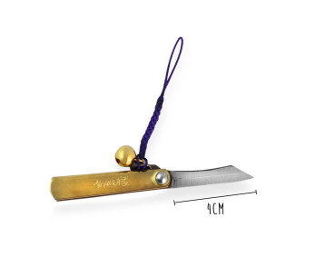 Navaja Higonokami Kanetsune 4cm SK-5 hoja de acero mango de latón + campana