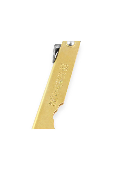 Canivete Higonokami Böker Kinzoku com lâmina de damasco de 7,5 cm e cabo de cobre