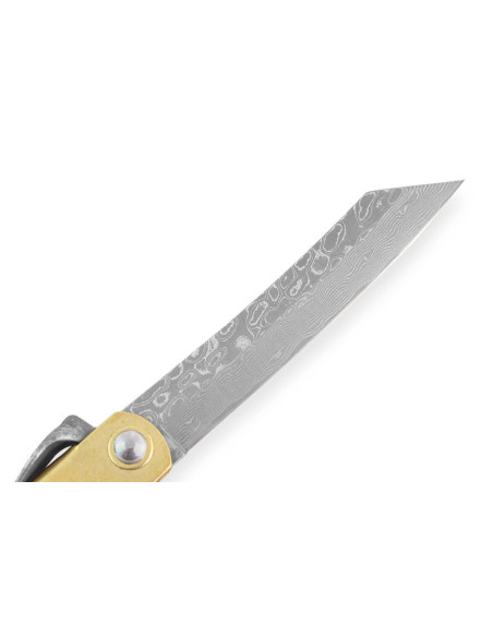 Higonokami Böker Kinzoku pocket knife 7.5cm damascus blade copper handle