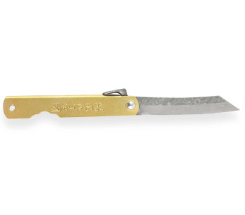 Canivete Higonokami Böker Kinzoku com lâmina de damasco de 7,5 cm e cabo de cobre