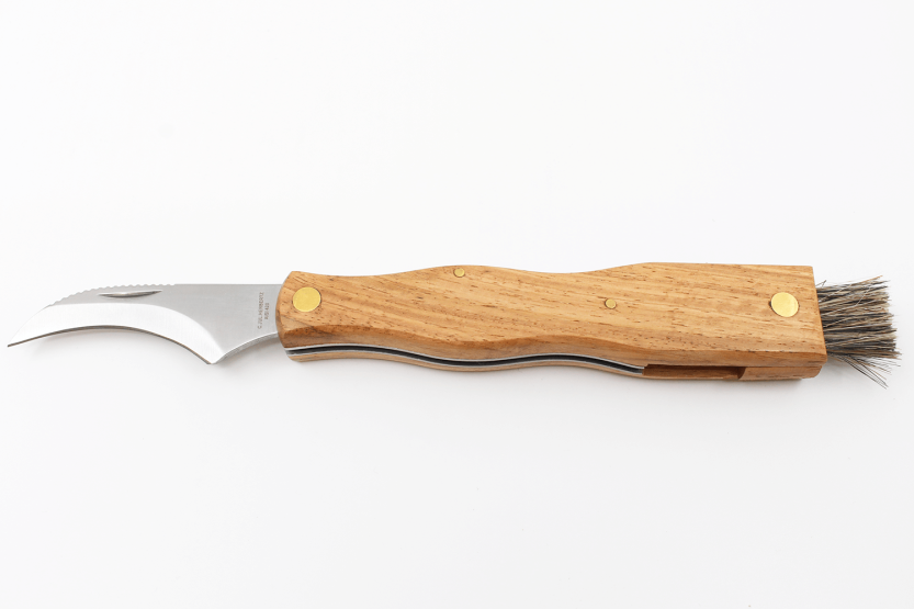 Herbertz folding mushroom knife stainless steel 7.5cm with brush
