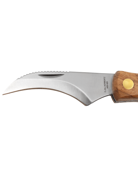 Herbertz Pilzklappmesser Edelstahl 7,5cm mit Bürste