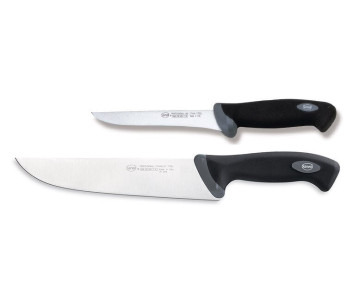 Set di 2 coltelli da macellaio professionali SANELLI Gourmet, disossatore 16 cm + macellaio 22 cm 2
