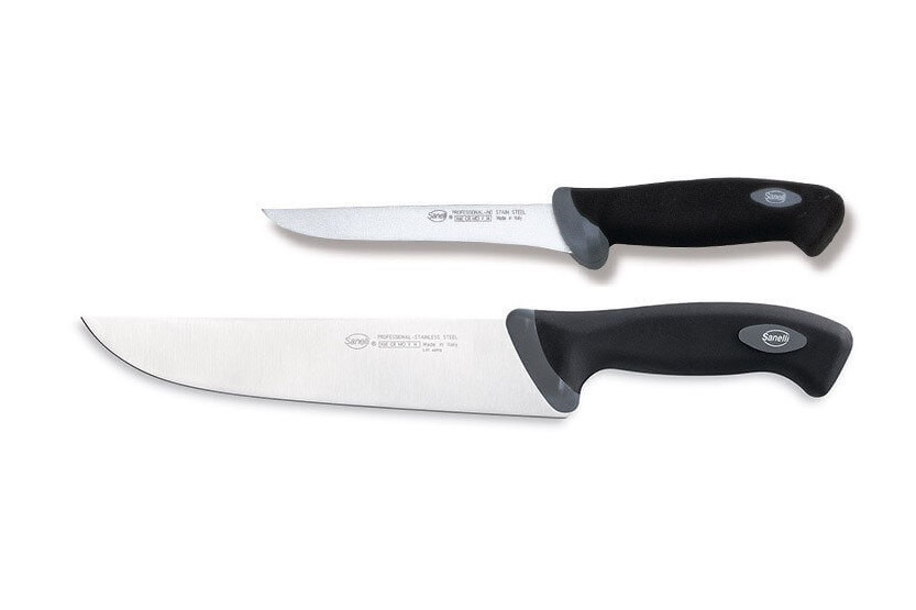 Set van 2 SANELLI Gourmet professionele slagersmessen , boner 16cm + butcher 22cm