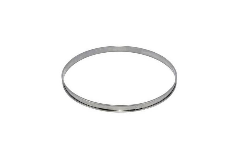 Anello per crostata in acciaio inox De Buyer con bordo arrotolato 24 cm - altezza 2 cm