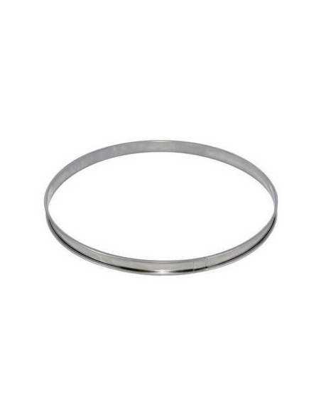 Anello per crostata in acciaio inox De Buyer con bordo arrotolato 24 cm - altezza 2 cm