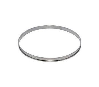Anello per crostata in acciaio inox De Buyer con bordo arrotolato 28 cm - altezza 2 cm