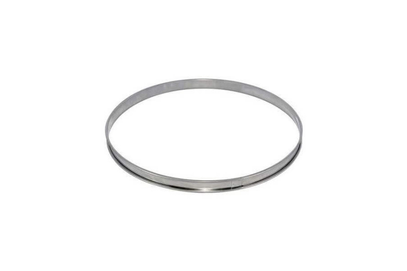 De Buyer anillo de tarta de acero inoxidable con borde enrollado 28cm - altura 2cm