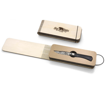 Lama in acciaio inossidabile Old Bear damascus M 8cm in legno laminato di ayous con ghiera 2