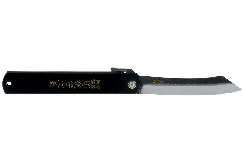 Higonokami luxe 17.N folding knife carbon steel black brass handle 12cm