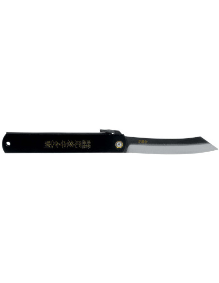 Higonokami luxe 17.N foldekniv kulstofstål sort messinghåndtag 12 cm