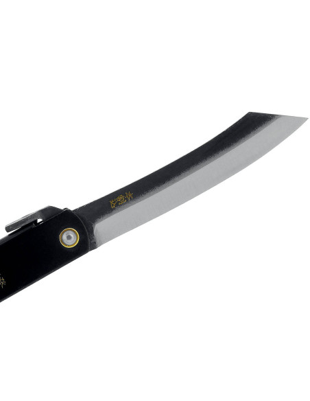 Klappmesser Higonokami luxe 17.N Karbonstahl Griff Messing schwarz 12cm