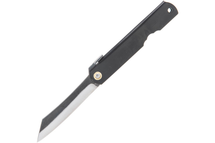 Higonokami deluxe foldekniv 16.N kulstofstål sort messinghåndtag 10 cm