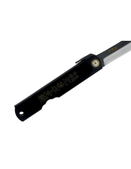 Faca dobrável de luxo Higonokami aço carbono 16.N cabo de latão preto 10cm
