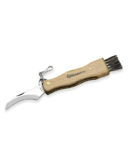 Maserin fällbar svampkniv 11cm bokhandtag + integrerad borste