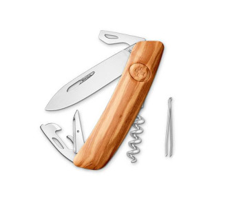 SWIZA D03 Cuchillo multifunción madera de olivo 11 funciones 95mm