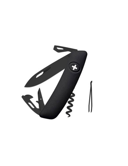 SWIZA D03 Coltello multifunzione tutto nero 11 funzioni 95 mm