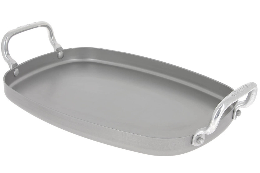 De Buyer Mineral B 38x26cm chapa de ferro com 2 pegas