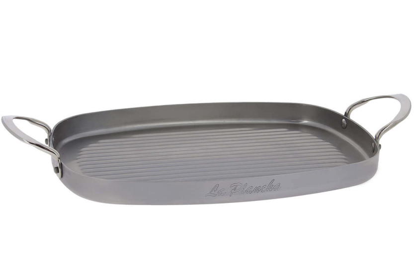 De Buyer Mineral B järnplatta 38x26cm med 2 handtag i rostfritt stål